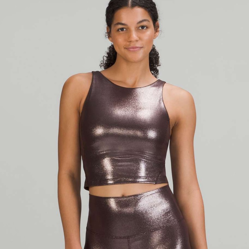 NWT Lululemon Align High Neck Tank Shine in French Press